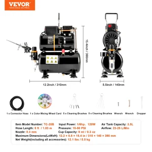 SucceBuy Airbrush Kit, Dual Fan Air Compressor